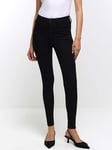 River Island Molly Mid Rise Bum Sculpt Skinny Jeans - Black, Black, Size 10, Women