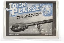 John Pearse Strings Strings 7380 Jeu de Cordes pour Hawaiin Lap-Steel 6-Cordes - Pure Nickel Wound - C6-Tuning