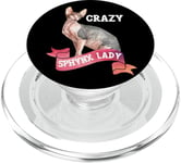 Crazy Sphynx Lady Sphinx Cat Lovers Race Chat PopSockets PopGrip pour MagSafe