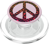 MAKE PEACE NOT WAR - Peace Sign Logo with Flowers PopSockets PopGrip for MagSafe