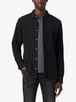 AllSaints Martial Long Sleeve Slim Fit Shirt, Jet Black