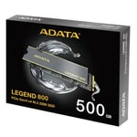 ADATA LEGEND 800 500GB M.2 Gen 4 NVMe SSD - Read 3500MB/s Write 2800MB/s ALEG-800-500GCS