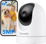 5MP 3K Camera Surveillance WiFi Interieur - 2.4G/5G Double Bande WiFi Caméras de Surveillance 360°,Suivi Intelligent,Compatible avec Alexa pour Bébé/Chat/Chien/Maison(Q39)