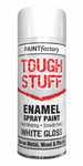 ENAMEL SPRAY PAINT WHITE GLOSS WOOD METAL PLASTIC HARD WEARING SMOOTH FINISH