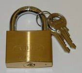 Abus 45mm Solid BRASS PADLOCK 65/45 Double Bolted Hardened Steel Shackle