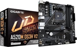 Carte Mère A520M Ds3H V2 - Prend En Charge Les Processeurs Amd Ryzen Série 5000 Am4, Jusqu'À 4733 Mhz Ddr4 (Oc), Pcie 3.0 X16, Lan Gbe, Usb 3.2 Gen 1