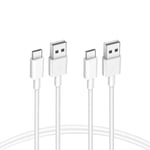 Lot de 2 Câble USB vers USB C 60W Blanc 1M 3A Câble Chargeur charge rapide pour Apple MacBook Pro, iPad Pro, iPhone 15/15 pro, Samsung, Google Pixel,Xiaomi,Kindle