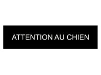 plaque ou etiquette boite aux lettres ATTENTION AU CHIEN - Noire 100x25mm