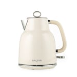 Salter Retro Kettle 1.7L Rapid Boil 360 Base Auto ShutOff Cordless Vintage Cream