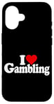 Coque pour iPhone 16 I LOVE HEART GAMBLING CASINOS PARIS TRADING LAS VEGAS