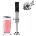 Katana TotalDestroy 1200XL bl Hand Blender, 1200 w, 21 vitesses et Turbo, 4 lames en titane noir, capot anti-éclaboussures, pied extra-long, gobelet