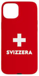 Coque pour iPhone 15 Plus Switzerland Flag Suisse Swiss Schweiz White Red