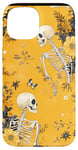 Coque pour iPhone 15 Jaune Bohème Floral Squelettes Dancing Night Sky Cool Goth