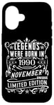 Coque pour iPhone 16 Anniversaire Novembre 1990 Édition Limitée Cadeau Utilisé