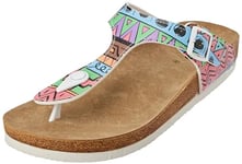 DOGO Femme Cuir Vegan Multicolore Sandales - Colors of Patterns Motif-37