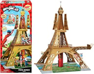 Bandai - Miraculous - Playset Deluxe Paris - Grande Aire de Jeu Monument 1,20m - Tour avec +40 Accessoires, Étages, Magasins, Tyrolienne - Poupées Non incluses - Jouet Enfant 4 Ans et + - P50659