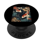 Beauté Koi Fish Pond Japan Zen Garden Vintage Art Lovers PopSockets PopGrip Adhésif