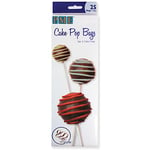 PME BC502 Sachets pour Pop Cakes avec Attache en Argent, Lot de 25, Plastique, Transparent 8 x 0.1 x 25 cm