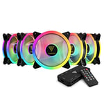 GAMDIAS AEOLUS M2-1205R RGB Fans 120mm, Case Fan,Case Fan Kit with remote, Customize Addressable RGB LEDs, Hydraulic bearing, Up to 1,500 RPM, 5 pack