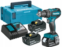 Makita DHP485RF3J - Hammerbor/driver - trådløs - 2 hastigheter - nøkkelfri borhylse 13 mm - 50 N·m - 3 batterier, inkludert lader - 18 V