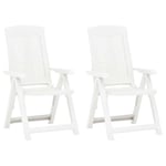 "Top" Chaises inclinables de jardin JILI - Fauteuil d'extérieur 2 pcs Plastique Blanc,13,7 Kg