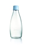 Retap ApS Grande Bouteille d'eau en Verre Borosilicate 0,8 l - Bleu Clair