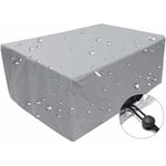 Housse de mobilier d'extérieur,bache imperméable coupe-vent anti-UV,Housse de protection rectangulaire en tissu Oxford 210D argent groofoo - 220x 220