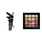 NYX Professional Makeup Eyeliner Liquide Semi-Permanent Epic Wear, Longue Tenue, Waterproof, Couleur : Noir & Palettes de Fards à Paupières Ultimate Shadow Palette, 16 Couleurs