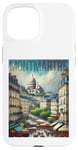 Coque pour iPhone 15 Montmartre Paris France Sacré-Coeur Peinture à l'Huile