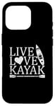 Coque pour iPhone 16 Pro Live Love Kayak Paddle Boat Canoë