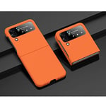 Hauw Coque Galaxy Z Flip 4 5G,Ultra Mince Dur PC Antidérapant Pliant Coque de Téléphone pour Samsung Galaxy Z Flip 4 5G 2022,Orange