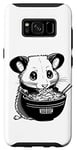 Coque pour Galaxy S8 crayon de nouilles ramen opossum noir et blanc