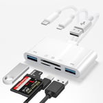 Neutypectic Lecteur De Carte Sd, 5 En 1 Otg, F Adaptateur De Carte Mémoire Externe Pour Iphone/Ipad, Carte Micro Sd Avec Emplacement Pour Carte Micro Sd Et Sd, Pour Sd/Micro Sd/Sdhc/Sdxc/Mmc