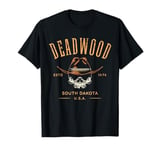 Deadwood South Dakota USA Skull Distressed Style Design T-Shirt