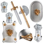 Dress Up America Knight Armor ensemble for Kids - Bouclier médiéval et casque Playset - Royal Knight Dress Up For Boys