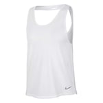 Nike W NK Miler Tank Breathe Débardeur Femme White/(Reflective Silv) FR : L (Taille Fabricant : L)