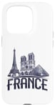 Coque pour iPhone 15 Pro France Paris Tour Eiffel Bonjour