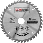 Saxton TCT19040T Lame de scie circulaire à bois avec dents en carbure de tungstène - 190 x 30 mm x alésage x 40 dents pour Bosch Makita Dewalt.[G19]