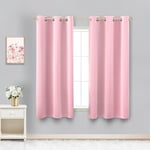 KOUFALL Kids Curtains for Bedroom,Nursery Curtains Girl Blackout Baby Pink Short Princess Room Decor for Teen Girls Bathroom Window,45 Inch Length