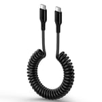 Câble Spiralé Usb C Vers C, 1,8 M De Type C, Pour Téléphone Portable, Android, Pour Samsung Galaxy S24 Ultra S23 Fe S22 S21 S20 A12 A13 A14 5G A33 A34 A52 A54 A55, Iphone 15, Huawei P40 P30 P20 Lite