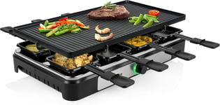 Appareil E Raclette Ra-2748-3-En-1-Raclette,Pierre E Cuire,Gril,Plancha/Teppanyaki-Pour 8 Personnes