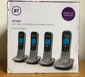 BT 7660 Cordless with Nuisance Call Blocker, Digital Phone, Silver, Quad