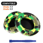 KUTOU-Coussinets d'oreille en mousse pour casque Beats Studio 3 3.0,coussinets de remplacement pour téléphone,coussins d'oreille Studio2,coussinets de sauna - Type Camo Green