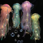 4 st Jellyfish formad lampa Kreativ Jellyfish Krona LED Fantasy Jellyfish Lampa Lysande Jellyfish Hängande Mode Lampa Rum Decor Tema Restaurang