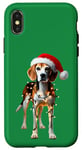 Coque pour iPhone X/XS Harrier Chapeau de Père Noël avec lumières de Noël pour maman papa amoureux