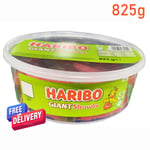 825g Tub Of Haribo Giant Strawbs Strawberries Jelly Gummy Sweets