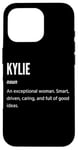 Coque pour iPhone 16 Pro Kylie Gifts Nom une femme exceptionnelle