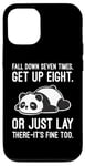 Coque pour iPhone 12/12 Pro Fall Down Seven Times, Get Up Eight - Humour amusant Lazy Panda