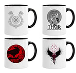 Acen Merchandise Viking Lot de 4 tasses à café et thé pour petit déjeuner/cadeau d'anniversaire pour papa/oncle/maman