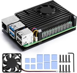 Boîtier Pour Raspberry Pi 5 Aluminium Boîtier Avec Ventilateur Compatible Avec Raspberry Pi 5 4Go 8Go Armor Case Avec Refroidisseur Passif Pour Raspberry Pi 5 Accessoires